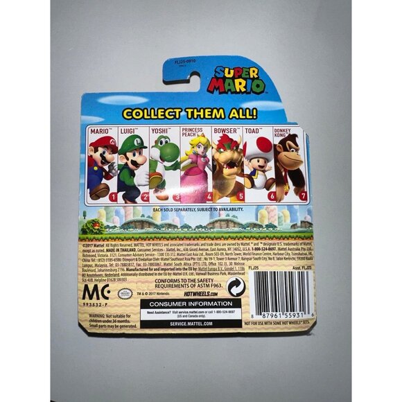 Hot Wheels Super Mario LUIGI Character Cars Diecast Car FAST SHIPPING! - Picture 2 of 2